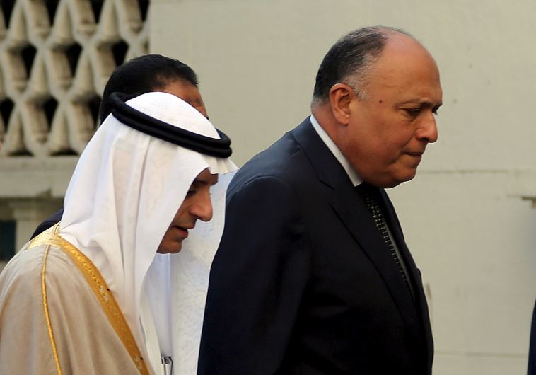 Saudi Foreign Minister Adel al-Jubeir and Egypt's Foreign Minister Sameh Shoukry 
