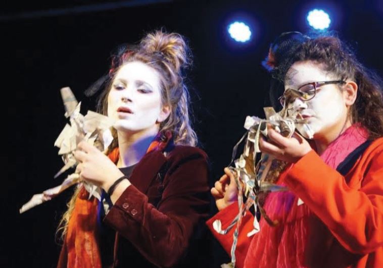 TAMAR ALTERMAN (right) and another actress perform in ‘To Wait.’