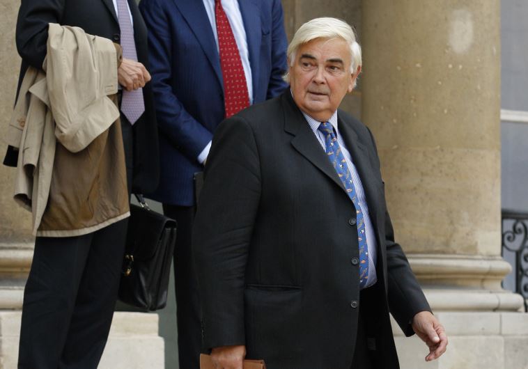 Credit Mutuel's Director General Michel Lucas, leave the Elysee Palace after a meeting with France's