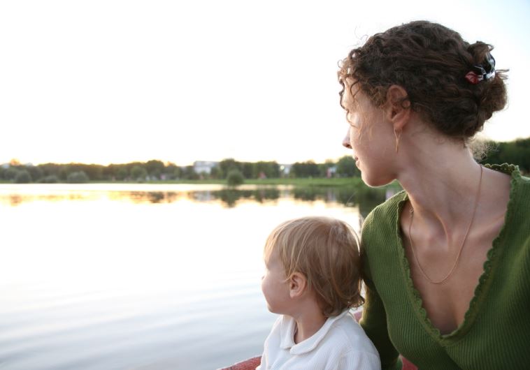 Mother and child at the lake