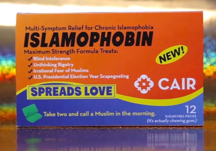Screenshot from the Islamophobin spoof commercial