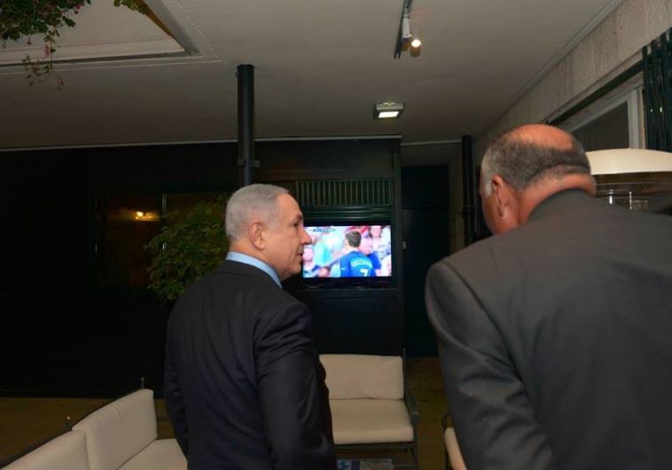 PM Netanyahu with FM Shoukry in Jerusalem