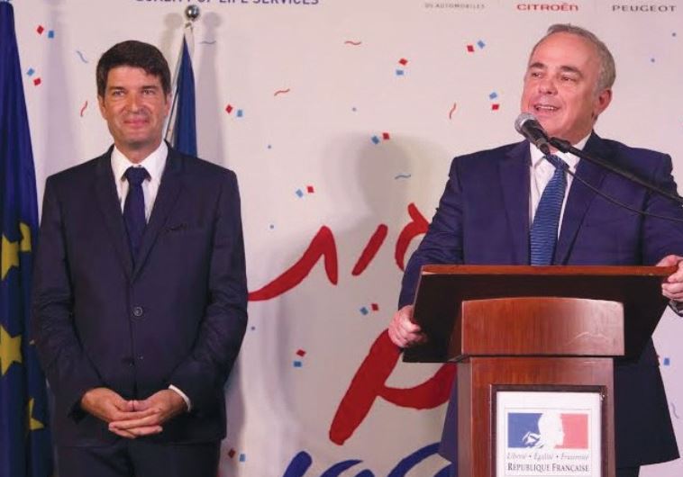 JOHANNA ARBIB-PERUGIA with Eliezer Sandberg, world chairman of United Israel Appeal.