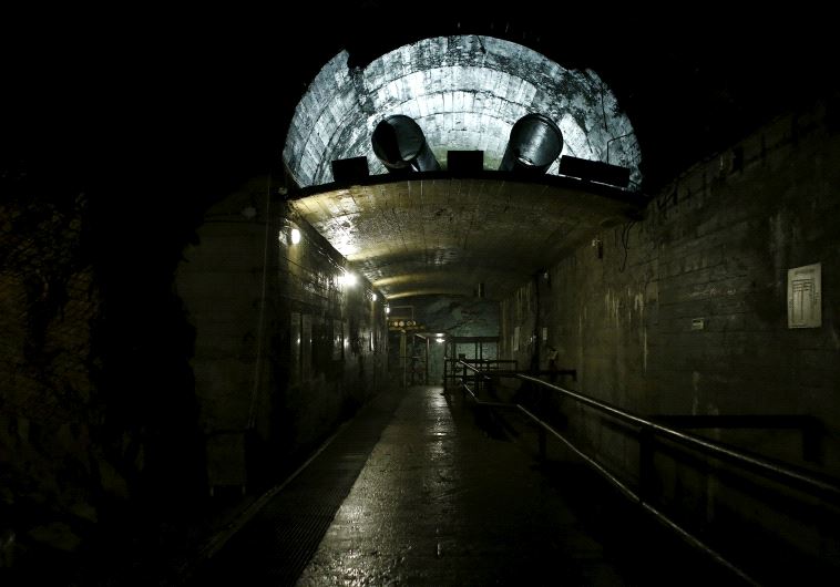 A tunnel, part of the Nazi Germany "Riese" construction project, pictured near an area where a Nazi 