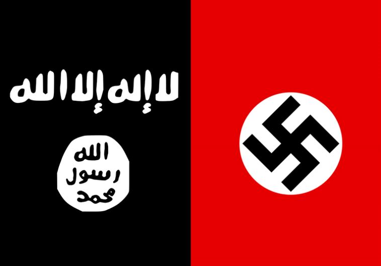 ISIS and Nazi flags