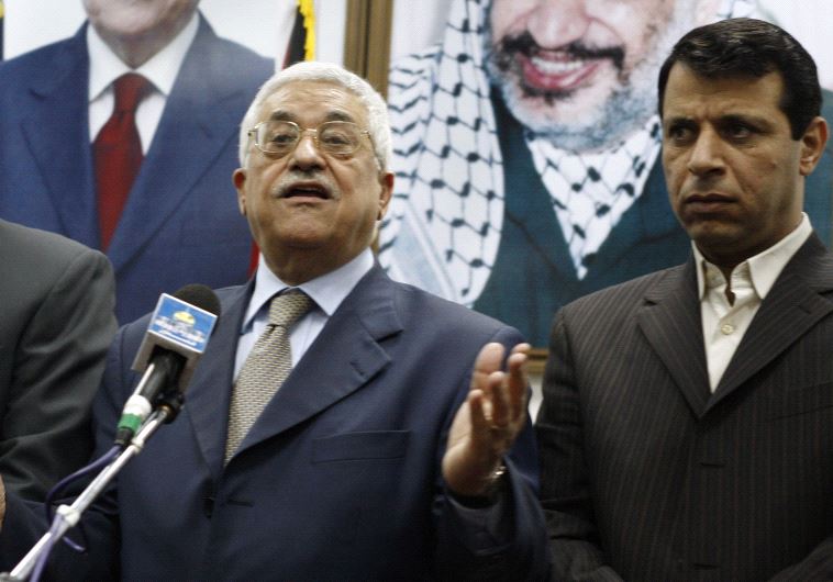 Palestinian President Mahmoud Abbas and Muhammed Dahlan