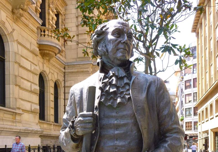A John Adams statue in Bilbao, Spain.