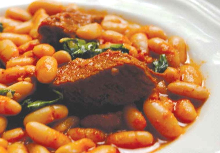 Beef, bean and Swiss chard stew