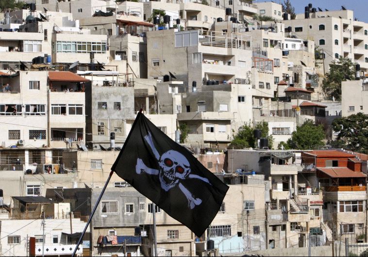 Protesters against Jewish settlement activity in the Silwan neighbourhood, outside the old city in J