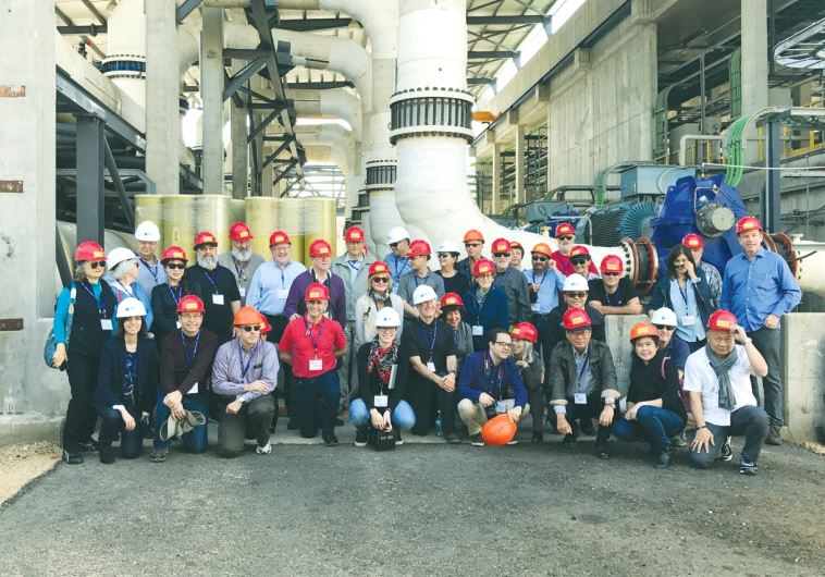 PARTICIPANTS IN the JNF’s tour of water management solutions pose during a visit on Monday to the So