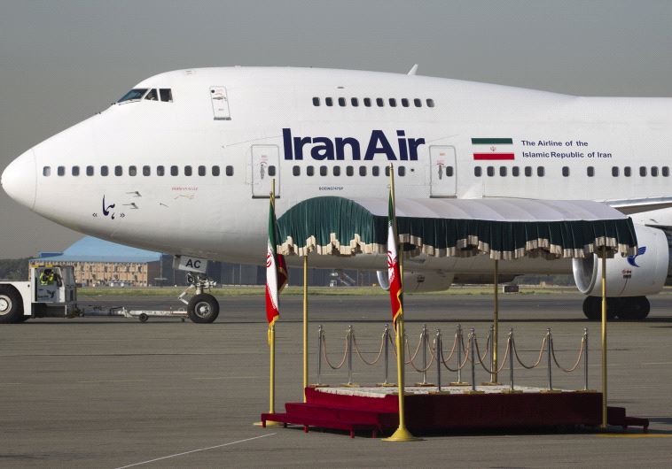 The IranAir Boeing 747SP aircraft with Iran's President Mahmoud Ahmadinejad onboard is pictured befo