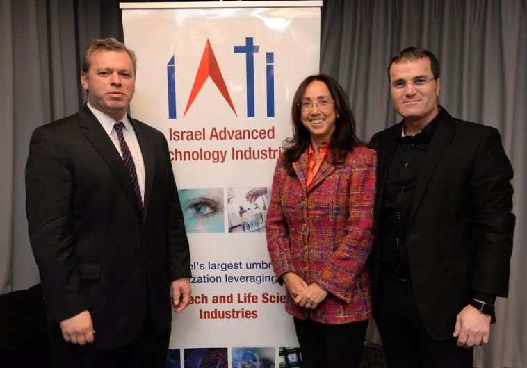 Left to right: Prime Minister’s Office director general Eli Groner, IATI CEO Karin Mayer Rubinstein,