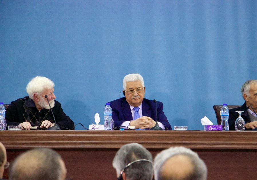Former lawmaker and prominent peace activist Uri Avnery, PA President Mahmoud Abbas, Fatah Central C