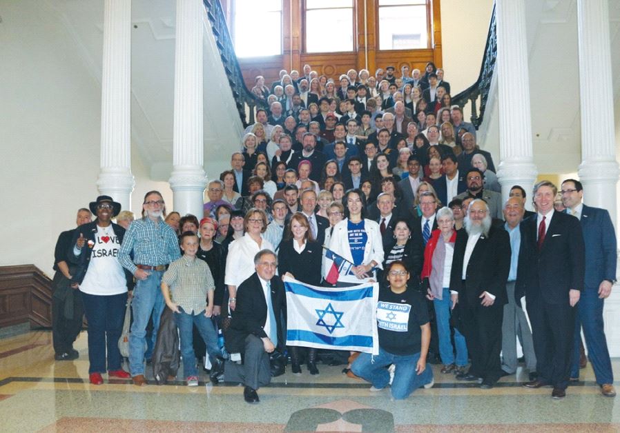 PEOPLE GATHER at the Texas State Capitol on Thursday to lobby on behalf of an anti-BDS bill that sup
