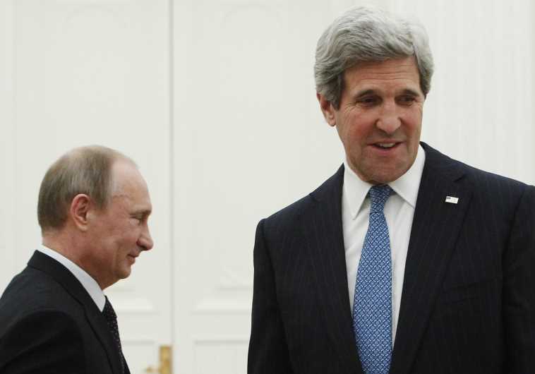 Secetary of State John kerry and Russian President Vladamir Putin