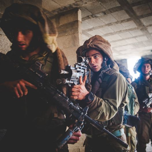 IDF troops take part in a drill in Kalkilya