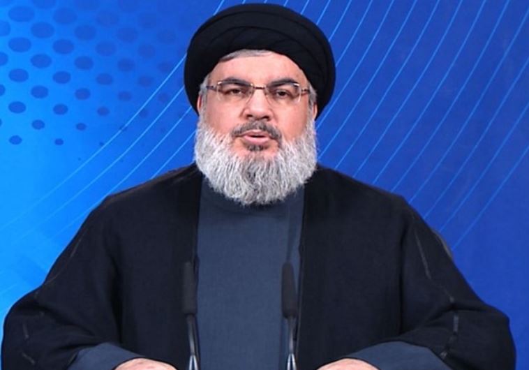 Hezbollah Secretary-General Hassan Nasrallah appears on Al-Manar television
