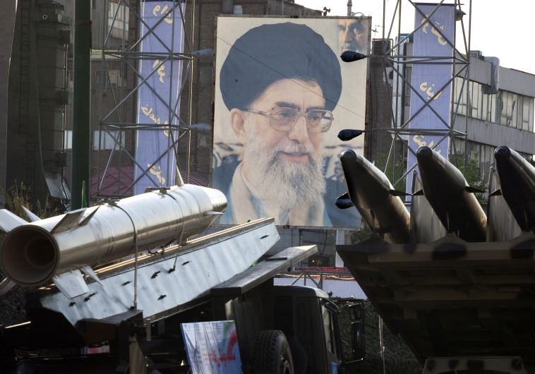 Iranian-made Fateh 110 (Conqueror) (L) and Persian Gulf (R) missiles