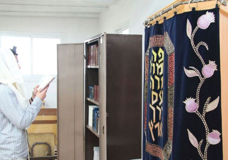 THE SYNAGOGUE in the outpost of Givat Sorek