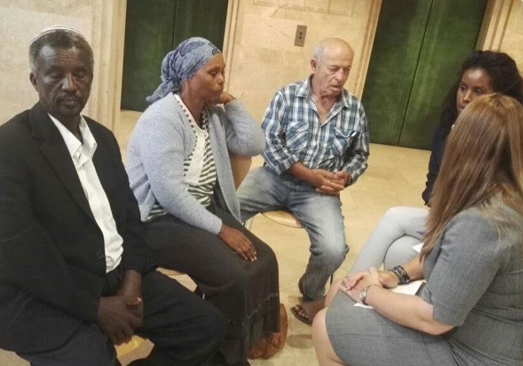 Parents of Abera Mengistu along with "Save Abera" campaign staff
