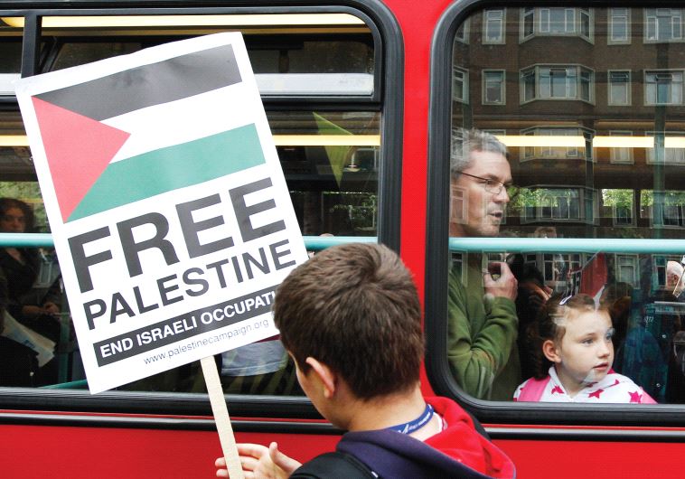 A PRO-PALESTINIAN protester demonstrates in London in 2010.