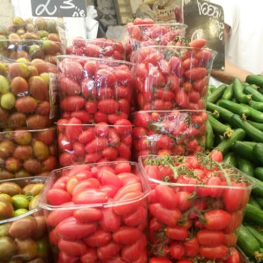 Vegetables: cucumbers and tomatoes
