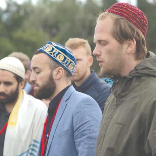 PARTICIPANTS IN THE Muslim Jewish Conference take part in interfaith prayer last week at the site of