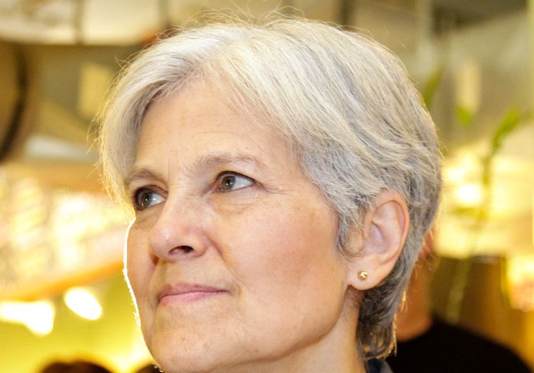 Presumptive presidential candidate for the Green Party Dr. Jill Stein speaks at a cafe near the camp