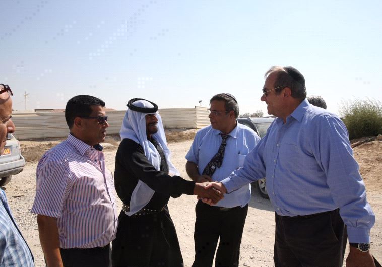 RABBI YECHIEL ECKSTEIN meets local leaders of the Beduin communities of Hura and Um-Batin last Tuesd
