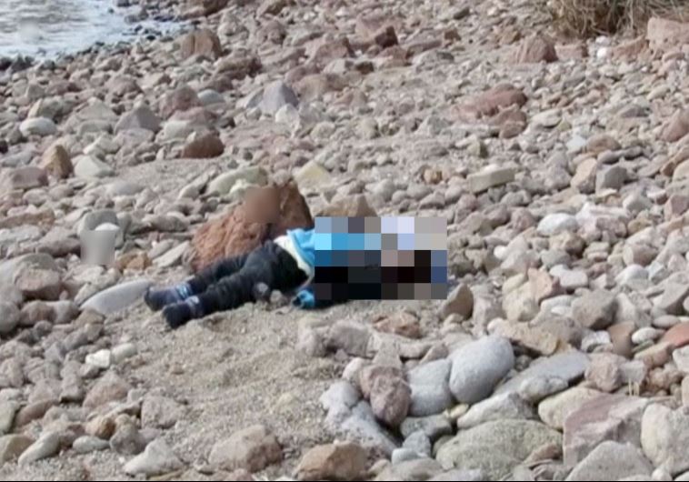 The body of a toddler washed ashore after a migrant boat sank off Turkey's western coast of Ayvacik 