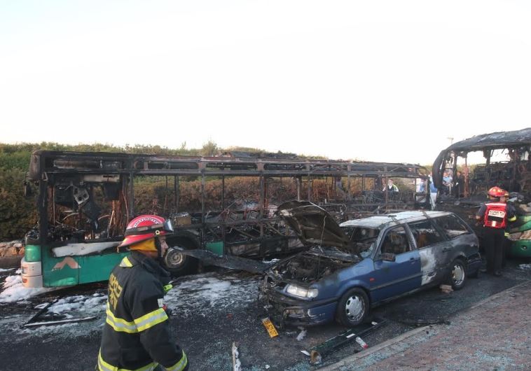 Scene of bus explosion in Jerusalem, April 18, 2016 