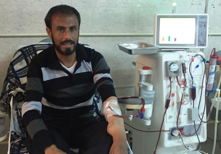 AHMED HAMZEH, a refugee from Deraa in Syria now living in Jordan’s Zaatari refugee camp, undergoes d
