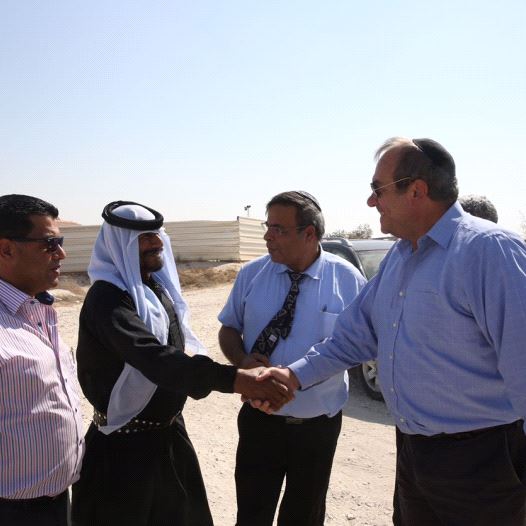 RABBI YECHIEL ECKSTEIN meets local leaders of the Beduin communities of Hura and Um-Batin last Tuesd