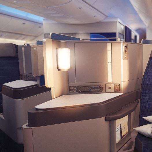 WITH BEDDING supplied by Saks Fifth Avenue, United’s Polaris Business Class has never been more appe
