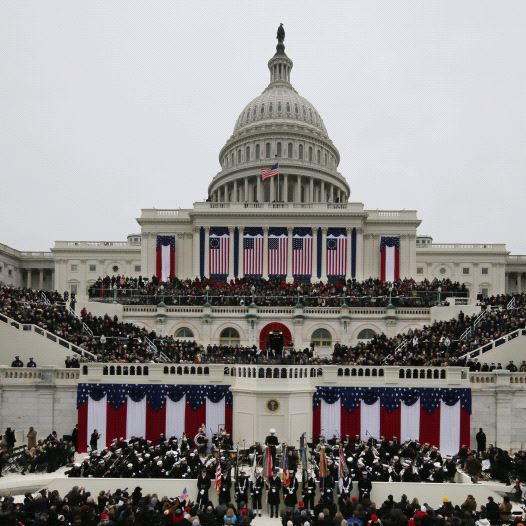 US President Barack Obama delivers his inaugural address during the presidential inauguration on the