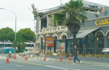 RUBBLE OF what had been Christchurch Chabad House