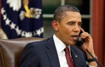 US President Obama on the phone [illustrative]