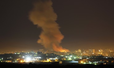 An Israeli air strike in the Gaza Strip