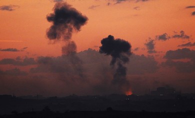 Smoke rises over Gaza City following IAF strikes