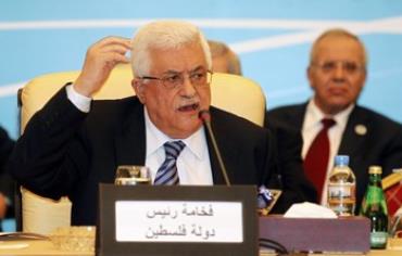 Palestinian President Mahmoud Abbas speaks