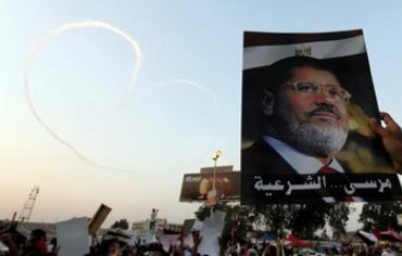A poster of deposed Egyptian President Mohamed Morsi.