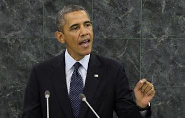 US President Barack Obama addresses the 68th UN General Assembly in New York, September 24, 2013.