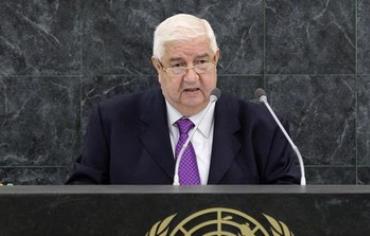 Syrian Foreign Minister Walid al-Moualem addresses the UN  in New York September 30, 2013.