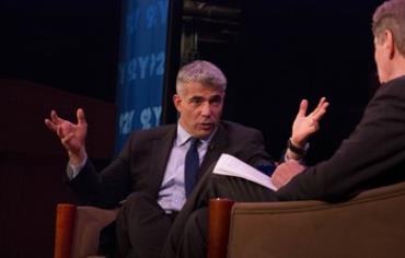Finanace Minister Yair Lapid is interviewed by CBS’s Charlie Rose in New York.