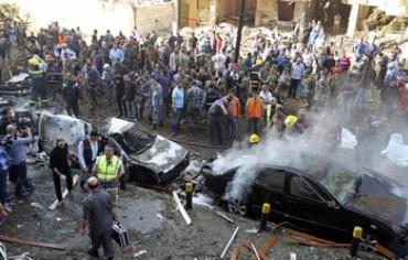 Site of explosions near Iranian embassy in Beirut, November 19, 2013