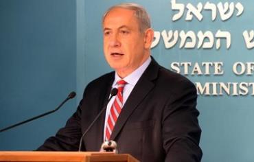 Prime Minister Binyamin Netanyahu giving a statement about Iran interim deal, November 24, 2013.