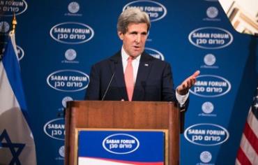 US Secretary of State John Kerry addresses the Saban Forum in Washington, December 7, 2013.