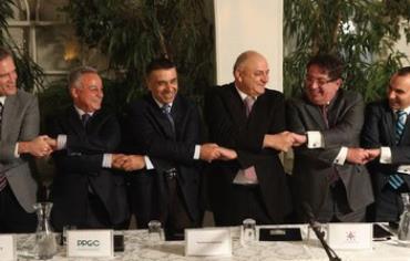 Officials from Delek and the Palestinian Authority