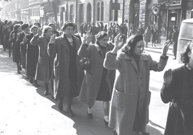 Jewish women are rounded up by Nazis and Hungarian fascists