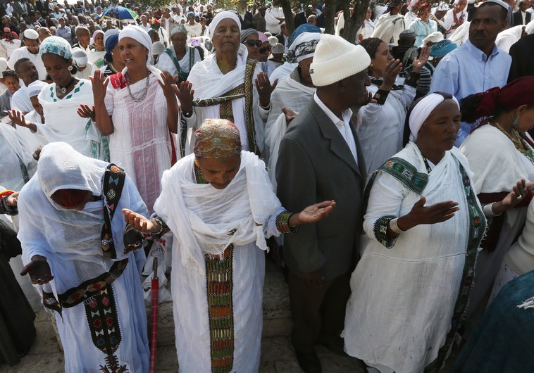 Ethiopians celebrating in Jerusalem